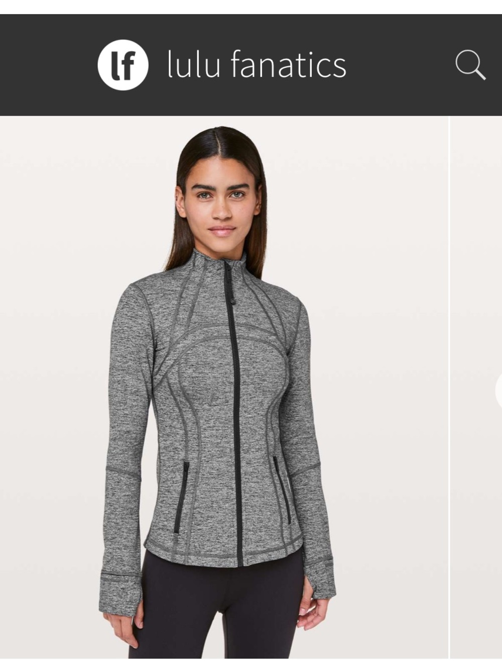Lululemon Define Full Zip Jacket Sz 6 Heathered Black Luon Neutral Quiet Luxury